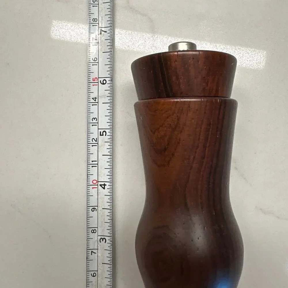 New Vintage Haenlein Winterthur Dark Wood Teak Pepper Mill Mid-Century Modern